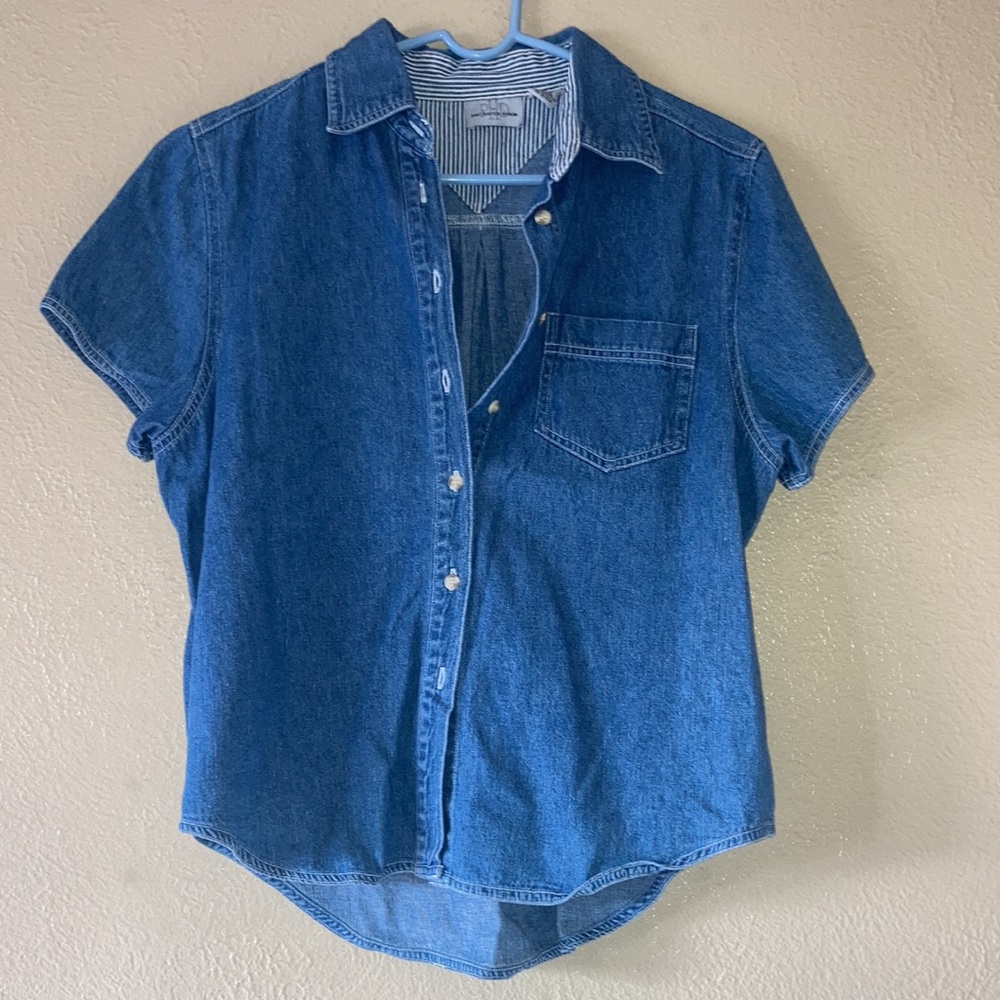 Paul Harris Denim Short Sleeve Button-Up